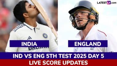 ENG 354/8 in 79.5 Overs (Trail By 20 Runs) | India vs England Live Score Updates of 5th Test 2025 Day 5: Mohammed Siraj Traps Jamie Overton LBW