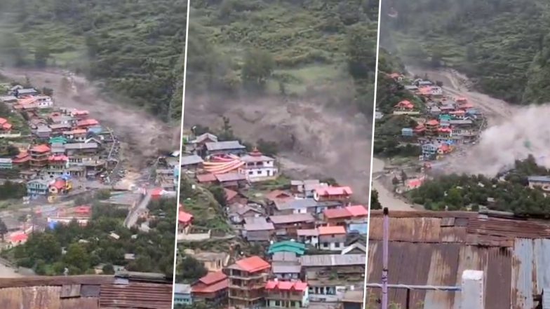 Cloudburst in Uttarkashi: Entire Village Washed Away, Several Missing After Cloud Burst in Uttarakhand’s Dharali Area; Scary Visuals Surface
