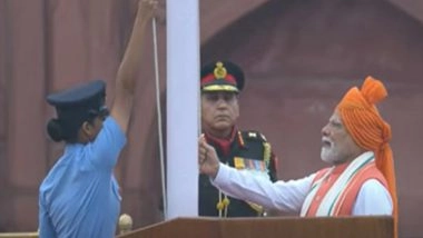 Independence Day 2025: PM Narendra Modi Hoists Tricolor at Red Fort To Mark 79th Swatantrata Diwas (See Pics and Video)