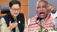 CISF Deployment in Rajya Sabha: Kiren Rijiju Slams Mallikarjun Kharge, Opposition for ‘Spreading Lies’ on CISF Presence in House
