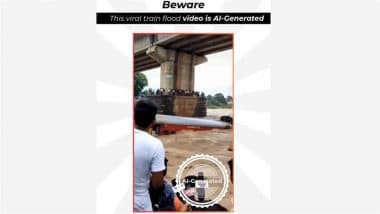 Was a Train Submerged in Floodwaters? PIB Fact Check Clarifies Viral Video Is AI-Generated