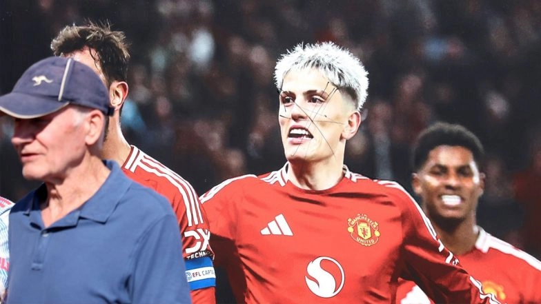 Alejandro Garnacho Mural Outside Old Trafford Defaced Amid Reports Linking Manchester United Star With Shock Chelsea Move (See Pic)