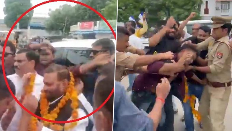 Swami Prasad Maurya Slapped in UP’s Raebareli, Attacker Thrashed by His Supporters as Videos Go Viral