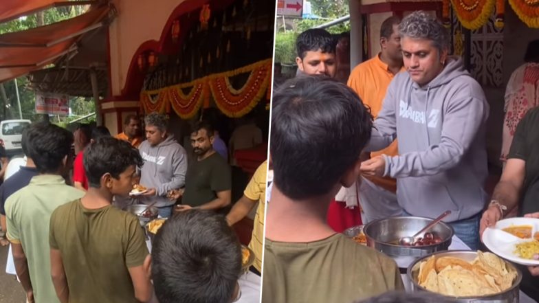 &lsquo;Saiyaara&rsquo;: Mohit Suri Celebrates Blockbuster Success by Distributing Bhog Outside Mumbai Temple; Fans Call Him &lsquo;The Best Director&rsquo; (Watch Video)