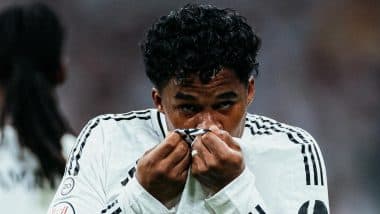 Endrick to Wear Number 9 Jersey at Real Madrid for 2025–26 Season, Star Brazilian Striker Succeeds Kylian Mbappe in Donning Iconic Shirt Once Worn by Legends Karim Benzema and Cristiano Ronaldo (See Post)