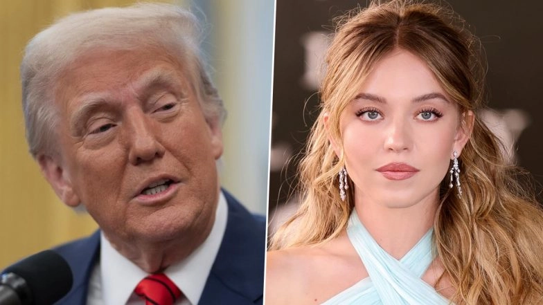Donald Trump on Sydney Sweeney American Eagle Ad Controversy: ‘If She’s Republican, Her Advertisement Is Fantastic’, Says US President (Watch Video)