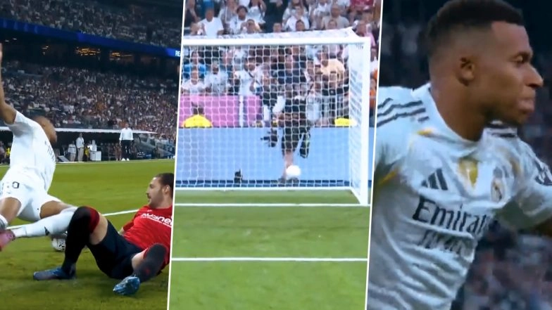 Kylian Mbappe Goal Video: Watch French Star Score His First Goal Wearing Real Madrid Number 10 Jersey As Los Blancos Beat Osasuna 1–0 in La Liga 2025-26