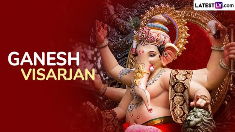 Ganesh Visarjan 2025 Funny Slogans For 3 Days Ganpati: Share Hinglish Sayings, Messages, Quotes, Images and HD Wallpapers of Lord Ganesha To Bid Farewell To Ganpati Bappa