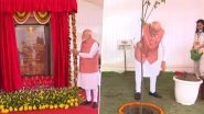 PM Narendra Modi Inaugurates 184 Type-VII Multi-Storey Flats for Members of Parliament in Delhi, Plants Sindoor Sapling at Residential Premises (Watch Videos)