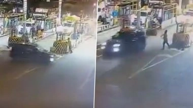 Meerut: Scorpio Driver Attempts to Run Over Worker at Shiwaya Toll Plaza, Case Registered After CCTV Video Goes Viral