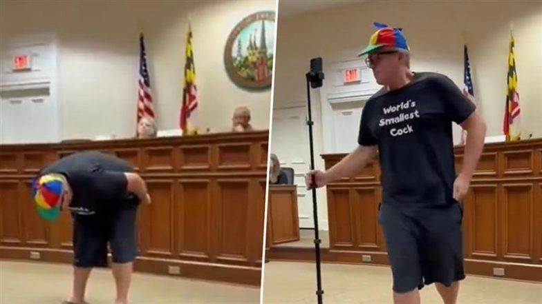 US Shocker: Man Exposes Bare Bottom to City Officials During Meeting in Maryland, While Calling Them ‘Communist B*stards’; Video Surfaces