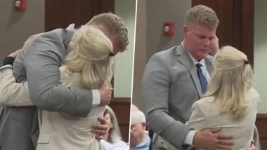 Georgia Woman Forgives Husband’s Killer in Emotional Courtroom Hug After Deadly Hit-and-Run Caused by Drugged Driver Who Passed Out Behind Wheel; Video Goes Viral