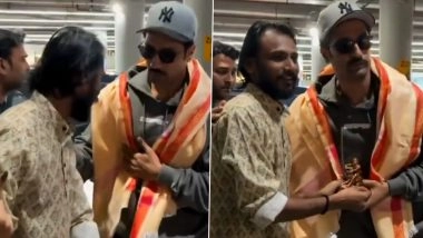 ‘Chhaava’ Actor Vicky Kaushal Removes Shoes Before Accepting Chhatrapati Sambhaji Maharaj Statue Gift From Fan at Mumbai Airport, Netizens Praise Him for ‘Genuine Sanskar’ (Watch Video)