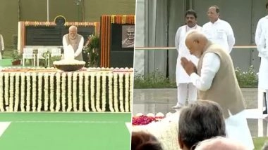 Atal Bihari Vajpayee Punyatithi 2025: PM Narendra Modi Pays Floral Tributes to Former Prime Minister on His Death Anniversary at ‘Sadaiv Atal’ (Watch Video)