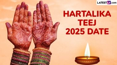 Hartalika Teej 2025 Date and Time: Know Timings, Significance and Celebrations of the Divine Union of Lord Shiva and Goddess Parvati