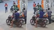 Indore Shocker: Denied Petrol for Not Wearing Helmet, Bikers Brandish Knife, Throw Burning Matchstick Near Pump Tank; 2 Arrested (Watch Video)