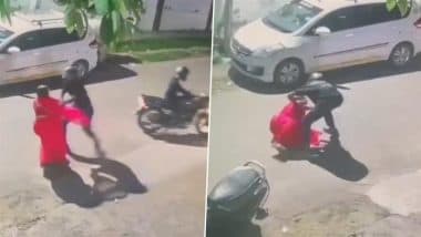 Jaipur Shocker: Elderly Woman Returning From Temple Attacked With Chilli Powder, Pushed to Ground, Gold Chain Snatched in Upscale Locality; Video Goes Viral