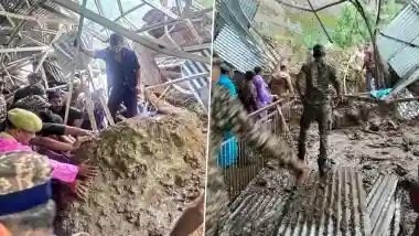 Jammu and Kashmir Floods: 5 Dead, 4 Injured in Vaishno Devi Shrine Landslide; Amit Shah Speaks to Omar Abdullah, Terms Incident ‘Tragic’