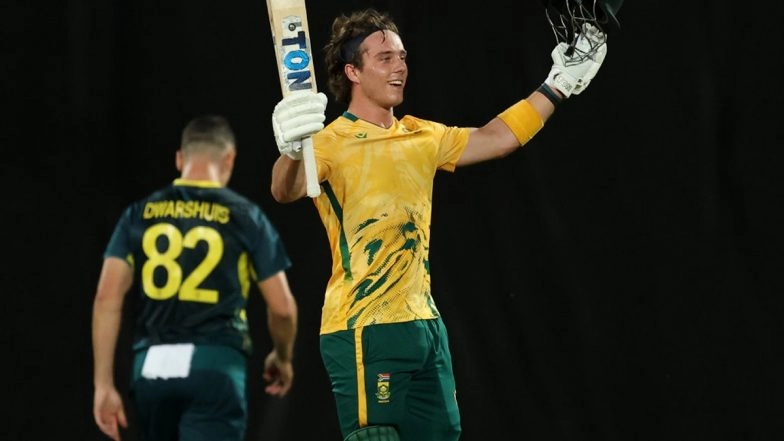 Dewald Brevis Breaks Faf du Plessis’ Record of Highest Individual Score in T20Is By A South African Batter, Achieves Feat During AUS vs SA 2nd T20I 2025