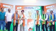 Asia Cup 2025: Sports Minister Mansukh Mandaviya Unveils Hockey Trophy in Rajgir, Bihar (Watch Video)