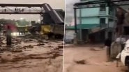 Himachal Pradesh Flood: Multiple Flash Floods Hit Panarsa, Takoli, Nagwain Areas; Highway Connectivity Disrupted (Watch Videos)