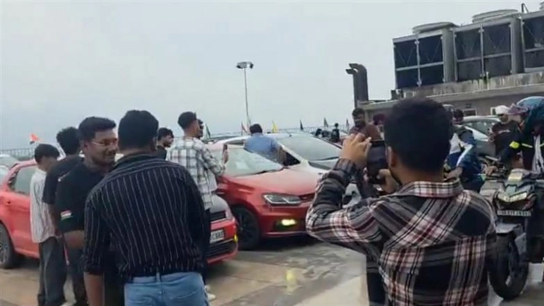 Dehradun Mall Rooftop Turns Into Stunt Arena: Viral Video of Youths Performing Dangerous Car-Bike Burnouts Sparks Police Crackdown; 15 Booked, Vehicles Seized