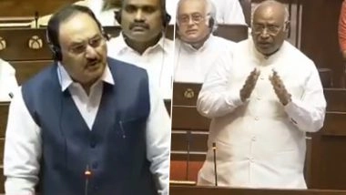 Bihar SIR Drive 2025: JP Nadda, Mallikarjun Kharge Clash Over Opposition Demands to Discuss Electoral Rolls Revision in Rajya Sabha (Watch Video)