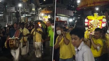 Ganesh Chaturthi 2025 Celebration in Thailand: Phuket Old Town Hosts First-Ever Ganeshotsav, Hundreds of Devotees Join Grand Opening Procession (Watch Videos)