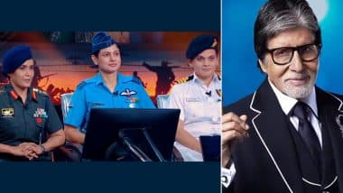 ‘Kaun Banega Crorepati 17’: Amitabh Bachchan Welcomes Operation Sindoor Heroes Col Sofiya Qureshi, Wing Commander Vyomika Singh, and Commander Prerna Deosthalee in ‘KBC’ Independence Day 2025 Episode (Watch Video)