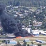 Montana Plane Crash Videos: Fire Erupts After Small Plane Carrying 4 Hits Parked Aircraft on Runway at Kalispell City Airport in US, All Miraculously Survive