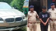 BMW Car Accident in Gandhinagar: Speeding Luxury Car Crushes Beautician to Death While Crossing Road in Gujarat, Driver Detained (Watch Video)