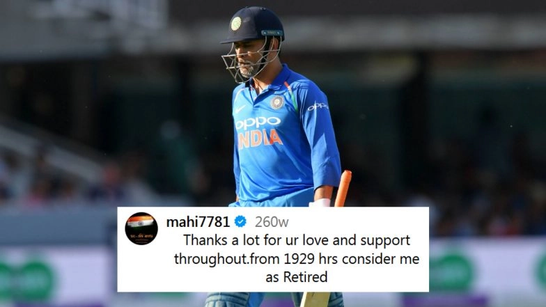 On This Day in 2020 Former India Captain Mahendra Singh Dhoni Shocked Cricketing World With International Retirement