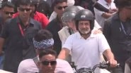 Rahul Gandhi Along With RJD Leader Tejashwi Yadav and CPI (ML) Leader Dipankar Bhattacharya Resume Voter Adhikar Yatra in Muzaffarpur Ahead of Bihar Elections 2025 (Watch)