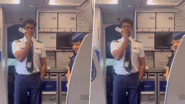 ‘Daga Daga Daga,’ IndiGo Pilot Pradeep Krishnan’s Hindi Announcement on Patna-Chennai Flight Leaves the Internet Delighted, His Efforts Spark Reactions (Watch Viral Video)