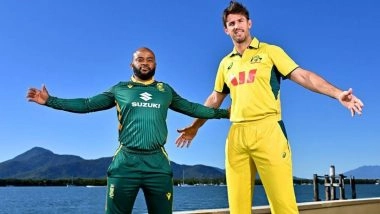 AUS vs SA 1st ODI 2025 Toss Report and Playing XI: Australia Captain Mitchell Marsh Opts to Bowl First, Dewald Brevis Debuts For South Africa