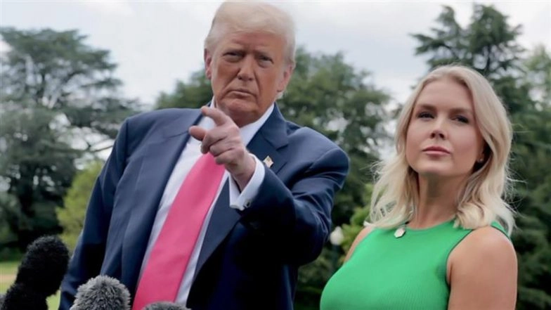 ‘It’s Those Lips, The Way They Move’: Donald Trump’s Praise for White House Press Secretary Karoline Leavitt Sparks Row (Watch Video)