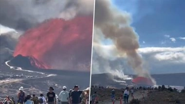 Volcano Erupts in Hawaii: Kilauea Volcano Spews Lava 100 Feet High Into Sky, 31st Outburst Since December 2024; Video Surfaces