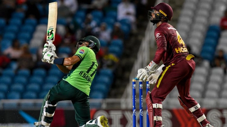 Pakistan Beat West Indies by Five Wickets in 1st ODI 2025; Debutant Hasan Nawaz, Mohammad Rizwan, and Shaheen Afridi Shine As Visitors Go 1-0 Up