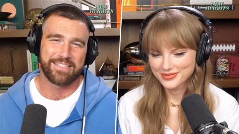 Taylor Swift To Make Appearance on Boyfriend Travis Kelce’s ‘New Heights’ Podcast; Pop Star’s Debut Confirmed With Hilarious Promo As Swifties Go Wild With Excitement (Watch Video)
