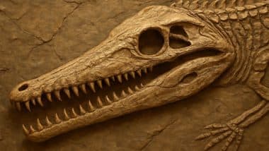 20-Crore-Year-Old Fossil in Found Jaisalmer: Fossil of Phytosaur Species From Jurassic Period Discovers in Megha Village of Rajasthan (Watch Video)