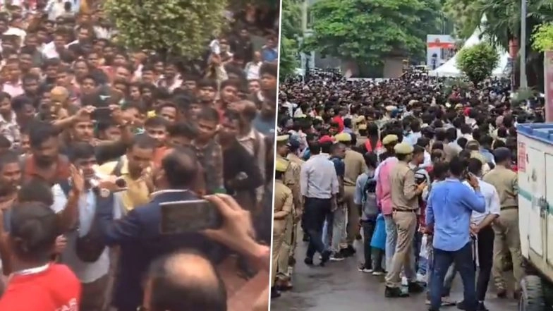 Rozgar Mahakumbh 2025: Lucknow Job Fair Sees Massive Crowd of Youth Seeking Employment, Videos Surface