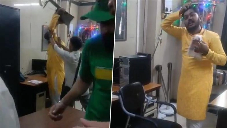 Borivali: Ticketless Man Goes Berserk, Vandalises Railway Office After Being Caught in 1st-Class Coach, Video Goes Viral