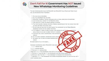 Has Modi Government Rolled Out New WhatsApp Monitoring Guidelines? PIB Fact Check Debunks Fake Message About Triple Ticks on Instant Messaging App