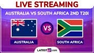 Australia vs South Africa Live Streaming Online, 2nd T20I 2025: How To Watch AUS vs SA Cricket Match Free Live Telecast on TV?