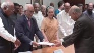 Vice President Elections 2025: INDIA Bloc Nominee Sudershan Reddy Files Nomination in Presence of Congress Leader Sonia Gandhi, Top INDIA Bloc Leaders in Attendance (Watch)
