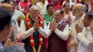 PM Narendra Modi Felicitated by MPs During NDA Parliamentary Party Meeting for Success of Operation Sindoor and Operation Mahadev at Parliament Library Building (Watch Videos)