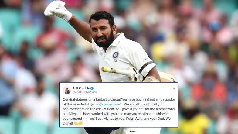 Cheteshwar Pujara Retires: Yuvraj Singh, Anil Kumble and Wasim Jaffer Pay Tribute to Team India Test Stalwart As He Announces Retirement (See Posts)