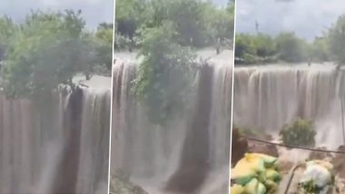 Sawai Madhopur Rains: Big Portion of Land Collapses Due Heavy Rainfall in Rajasthan District, Video Surfaces