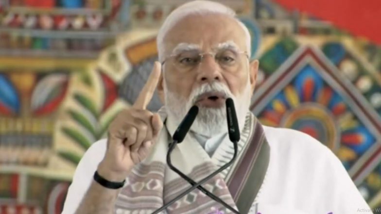 PM Narendra Modi Says ‘Demography Rapidly Changing in Bihar’s Border Areas, Won’t Allow Infiltrators To Snatch Rights of State’s People’ While Addressing Rally in Gaya (Watch Video)