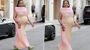 Rihanna’s Maternity Fashion Game Is On: Singer Flaunts Growing Baby Bump in Pastel Pink Issey Miyake Dress, Pictures Go Viral